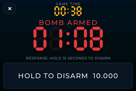 TACT Detonation mode: armed, countdown running
